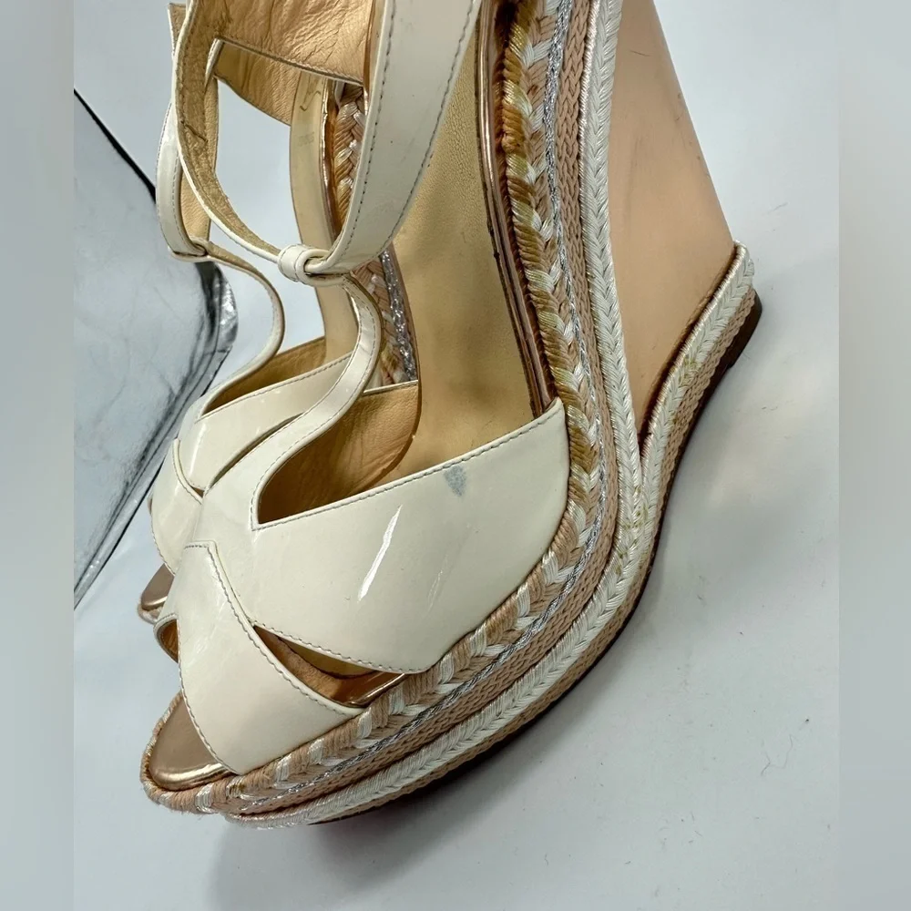 Christian Louboutin Marina Liege 140mm Espadrille Wedge sandals size 11